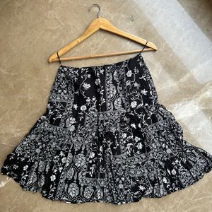 Mango Black Knee Length Skirt