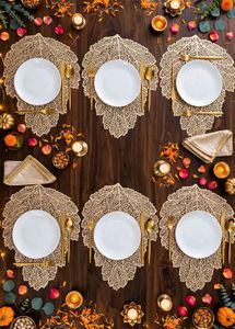SALE🆕Elegant Gold Leaf table mats (Set of 6)