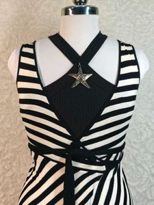 Striped Wrap Dress with Star Detail