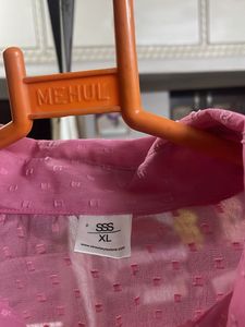 Sheer Pink Blouse with Heart Details