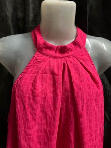 Vibrant Pink Halter Neck Dress