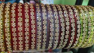 Elegant Beaded Bangles 4 pcs set