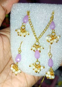Elegant  Stone &amp; Pearl Necklace Set in 6 different