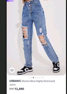 Urbanic Women Blue Highly Distressed Jeans