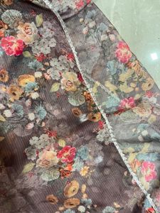 Elegant Purple Kurta Set with Floral Dupatta
