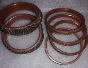 Sparkling Rose Gold Bangles Set