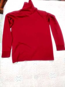Red Long Sleeve Turtleneck Top