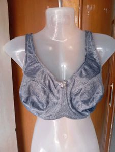 Comfortable Grey Bra - Front &amp; Back View
