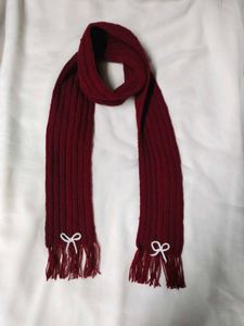 Burgundy Scarf with Bows