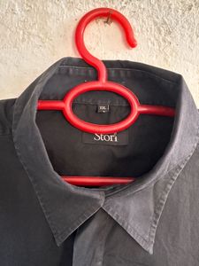 Men's Dark Grey Embroidered Shirt