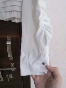 Stylish White Ruffle Top