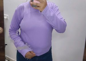 Lavender Textured Long Sleeve Top