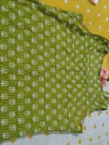 Green Printed Kurta