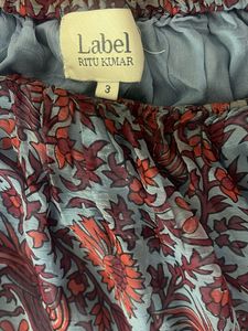 Label Ritu Kumar Sheer Floral off shoulder Top
