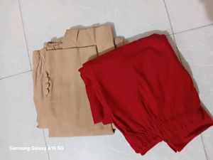 combo offer.      Comfy Palazzos - Beige &amp; Red