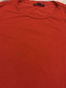 Zara Orange fitted crop Top