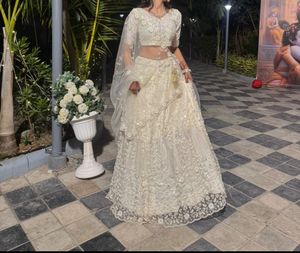 Elegant White Embroidered Lehenga Choli