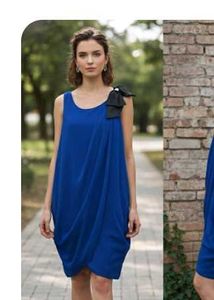 Stylish Blue.draped cocktail Dress