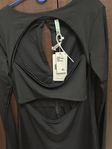 Black Cut-out Long Sleeve Dress