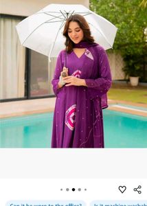 Navratri Beautiful Purple Bandhani Kurta Set