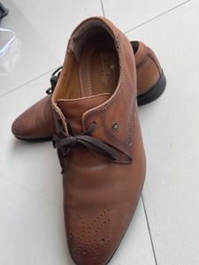Louis Philippe Men's Brown Leather Oxford Shoes