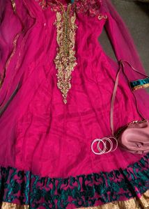 Elegant Pink Anarkali Kurta Set