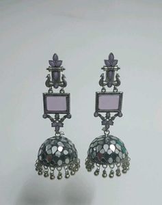 Purple Jhumka Earrings