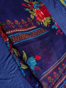 Blue printed saree 💙💙