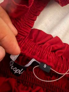 Negotiable y2k grunge Chic Smocked Red Mini Dress