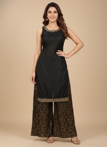 Black & Gold Patterned Pants