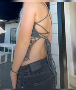 Green Crochet Halter Top