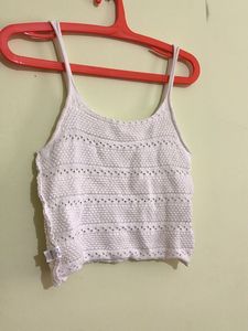 Cream Crochet Crop Top