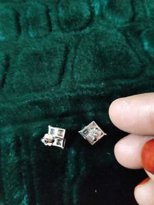 Sparkling Square Stud Earrings