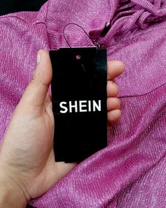 Shein Spaghetti Strap Shimmer Criss-Cross Top 🩷