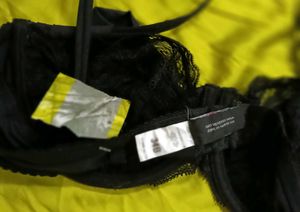 Lace Trimmed Black Bra