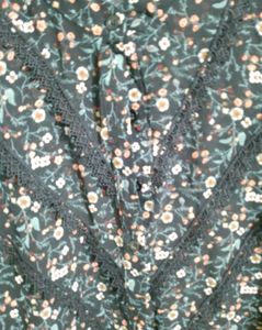 Floral Lace Trim Blouse