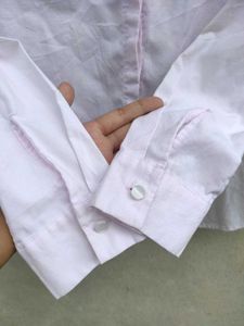 Women's Pink Pleated Collared Shirt
