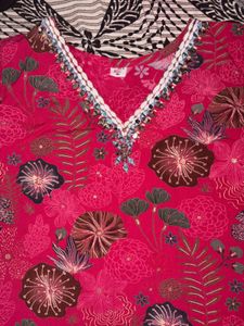 Y2K Vibrant Pink Floral Kurta