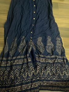 Elegant Navy Blue Printed Kurta