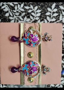 3 set Exquisite Red Stone Earring