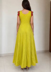 Vibrant Floral Print Anarkali Gown