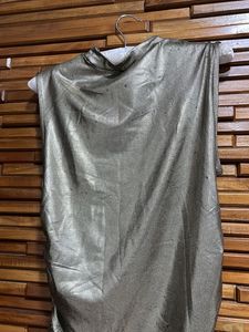 Shiny Ruched Midi Dress