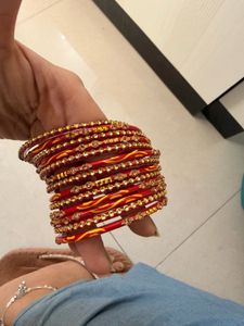 Red &amp; Gold Bangle Set
