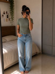 Ribbed Mock Neck Crop Top