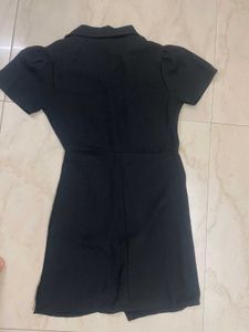 Glitchez Cuban Collar Panelled Mini Shirt Dress