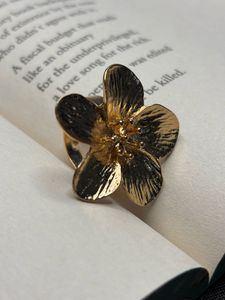 Gold Tone Flower Statement Ring