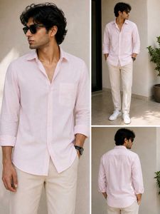 Blackberry Men's slim fit Light Pink Casual Shirt