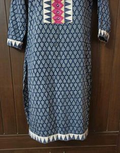 Ethnic Blue Printed Cotton Kurta