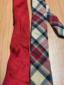 Two Stylish Ties - Red &amp; Plaid
