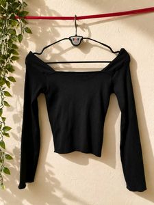 Black off-shoulder top
